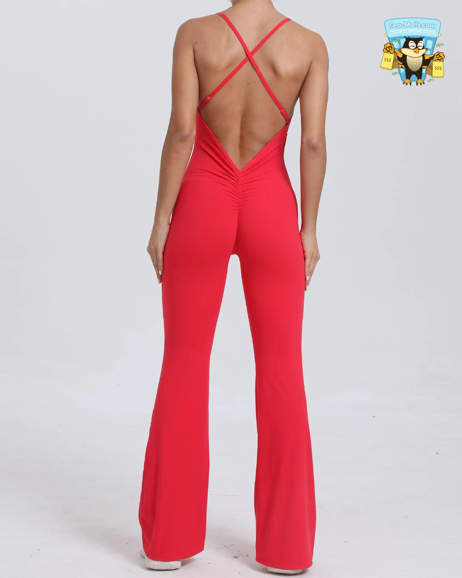 Women’s V-Back One-Piece Yoga Jumpsuit