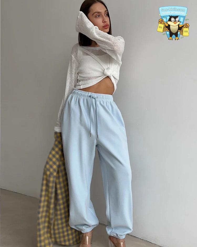 High-Waist Jogger Sweatpants for Women