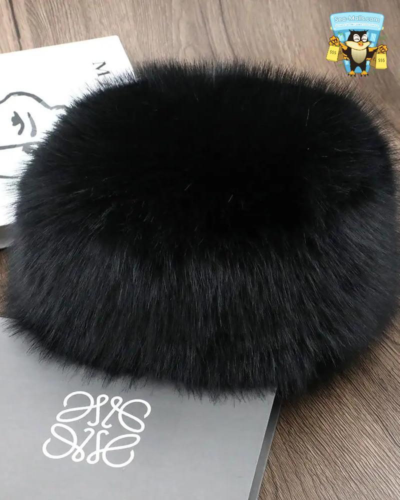 Faux Fox Fur Winter Snow Ski Cap