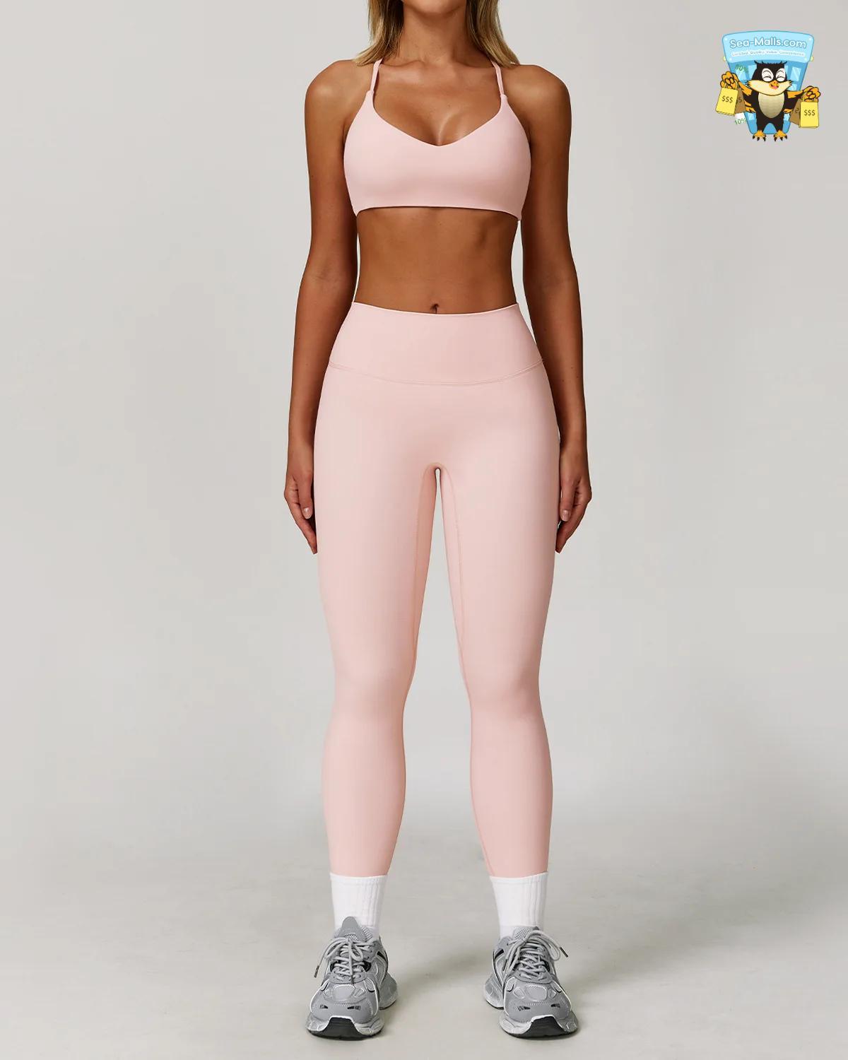 Women’s 2/3PCS Yoga Suit Set – Long Sleeve, Sports Bra & Leggings