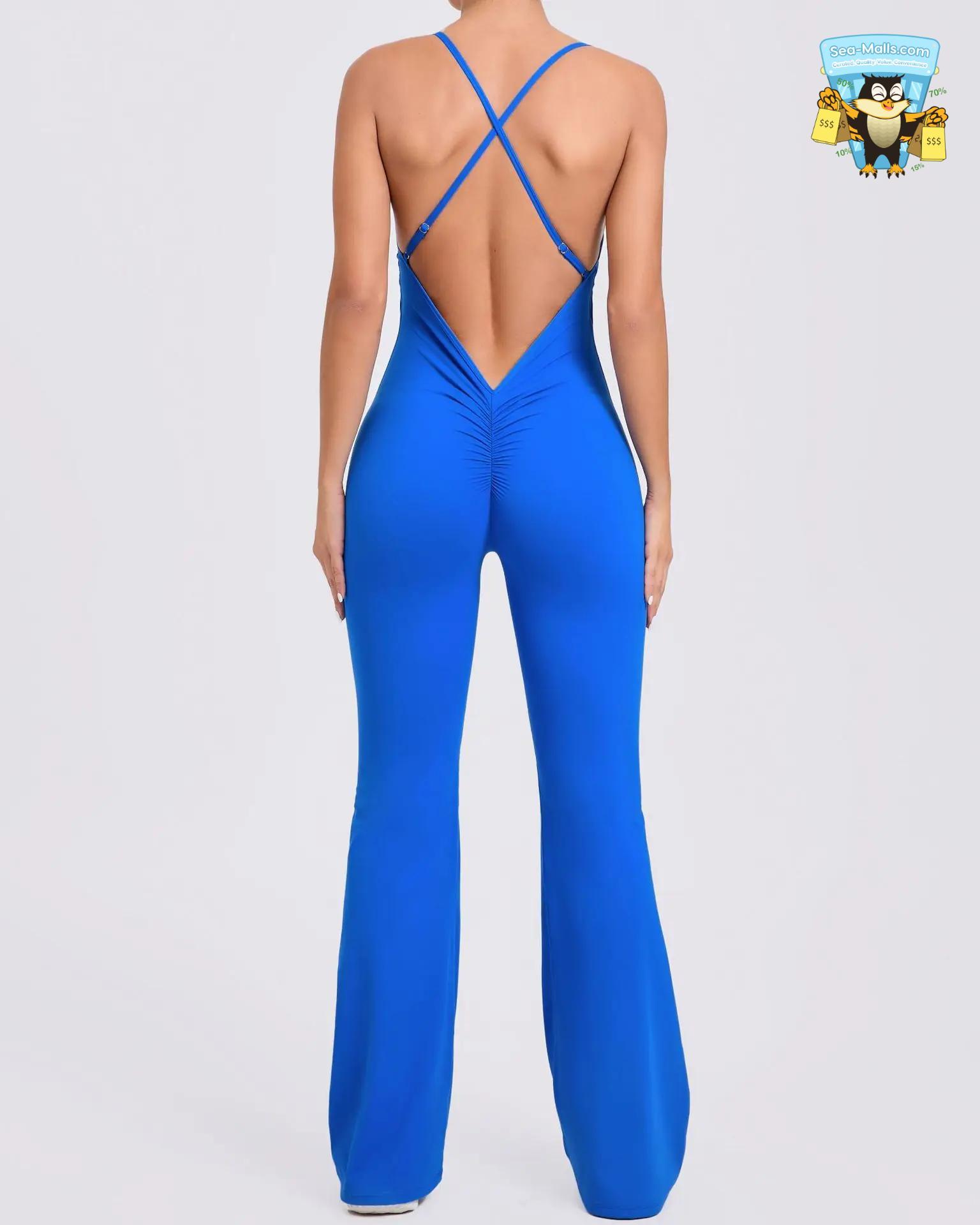 Women’s V-Back One-Piece Yoga Jumpsuit