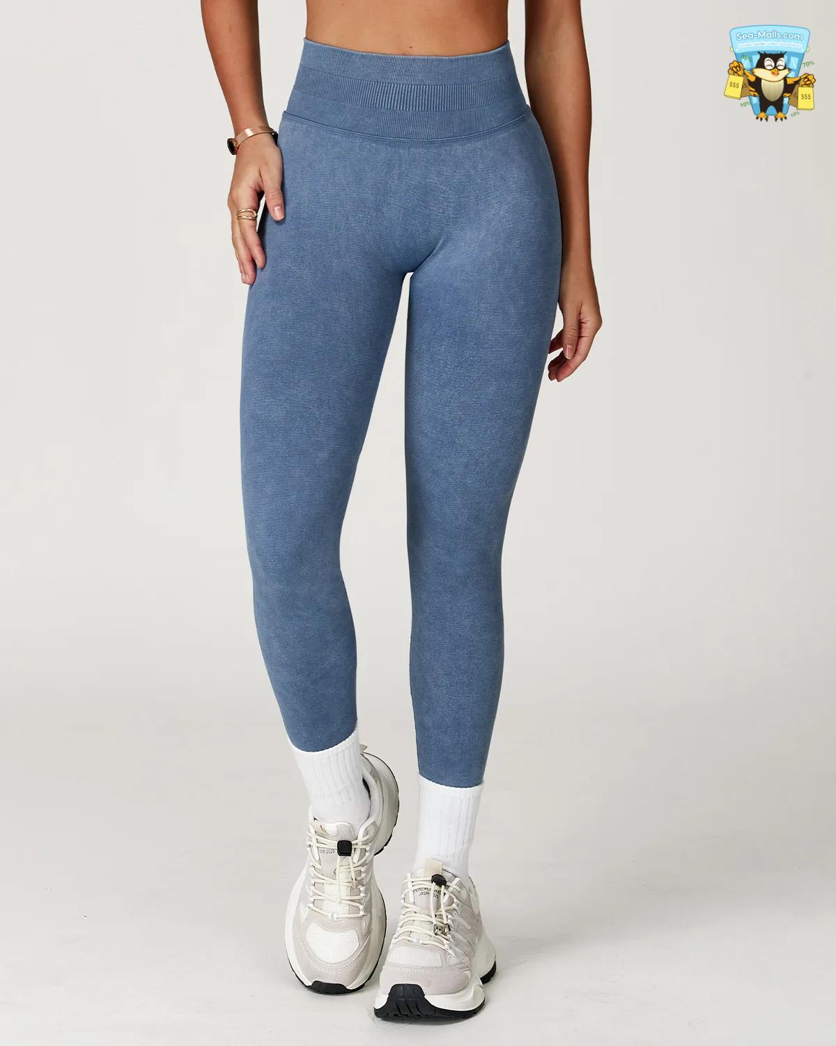 Seamless High-Waist Yoga Leggings – Ribbed Impact Tights for Gym & Fitness