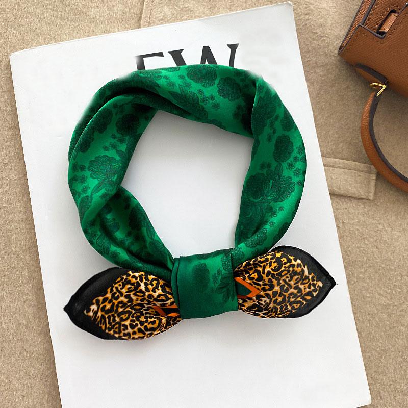 100% Pure Silk Floral Square Scarf Women Neck Hair Bandana
