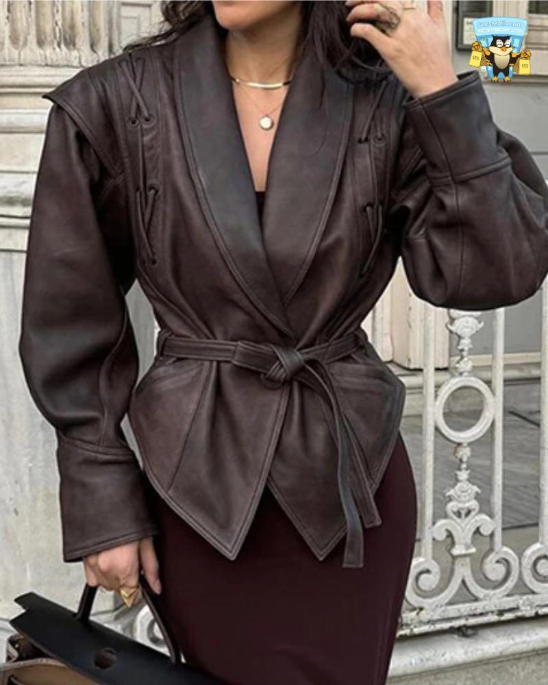 Oversized Faux Leather Jacket 