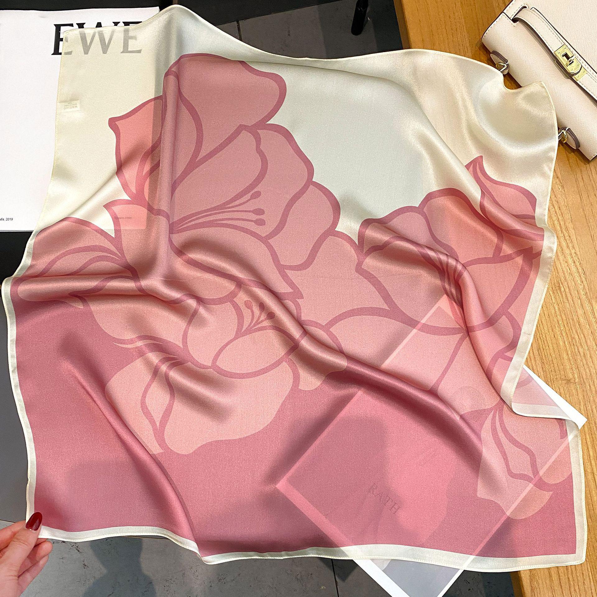 100% Natural Silk Square Scarf Women Hairband Neckerchief Wrap