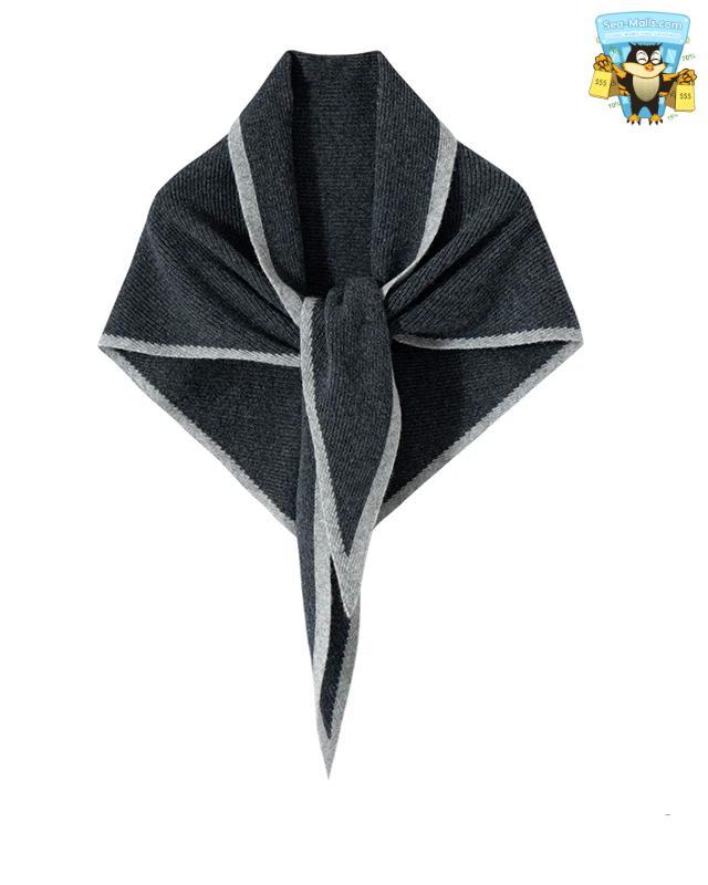 Triangle Design Cashmere Scarf Shawl – Soft Winter Knit Neck Warmer