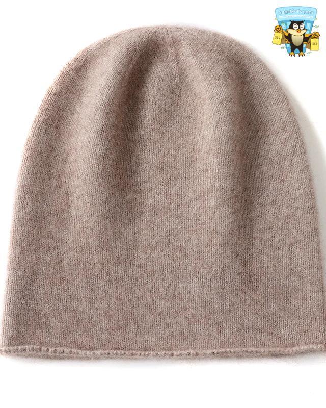 100% Cashmere Knitted Beanie Hat – Unisex Winter Warmth Style