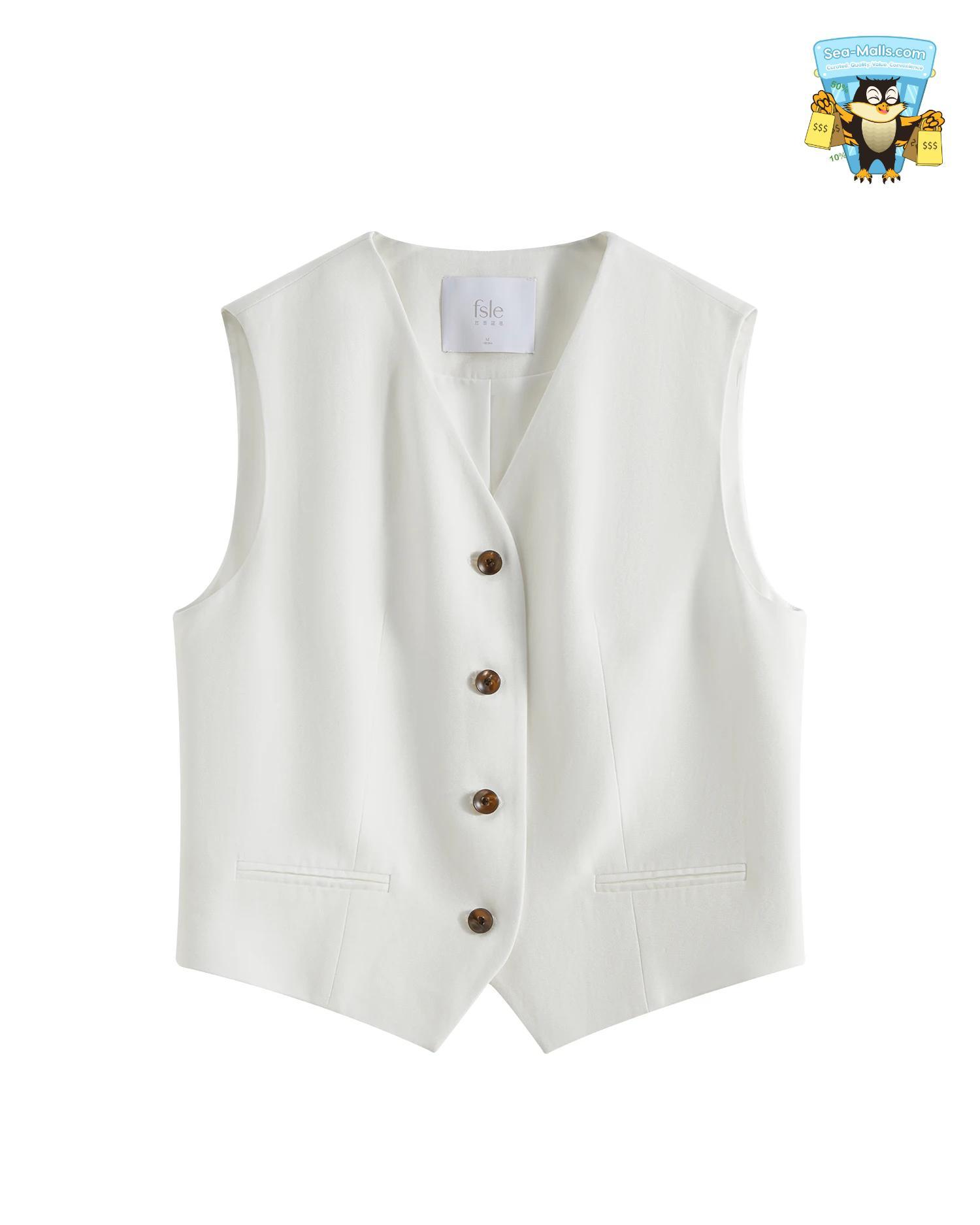 Summer Old Money Vest & Wide-Leg Pants Set – Vintage Tailored Two-Piece