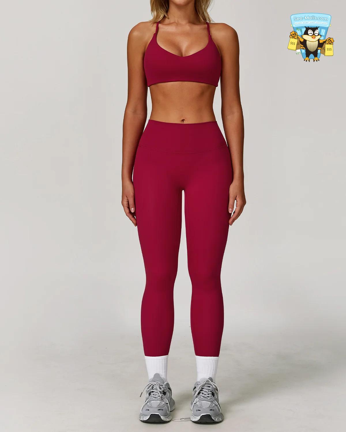 Women’s 2/3PCS Yoga Suit Set – Long Sleeve, Sports Bra & Leggings