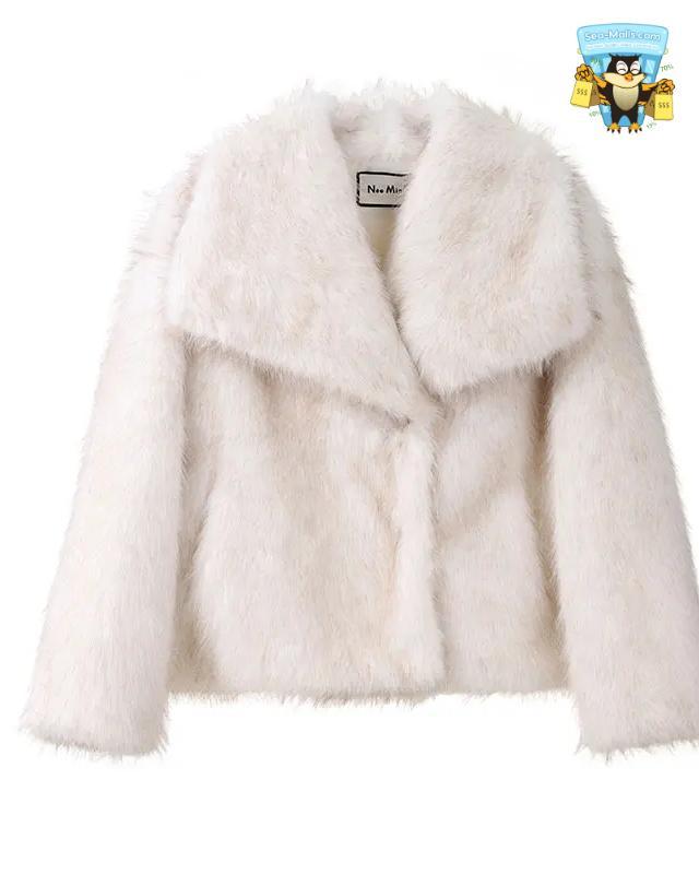 Fluffy Faux Fur Jacket Women Winter Luxury Overcoat