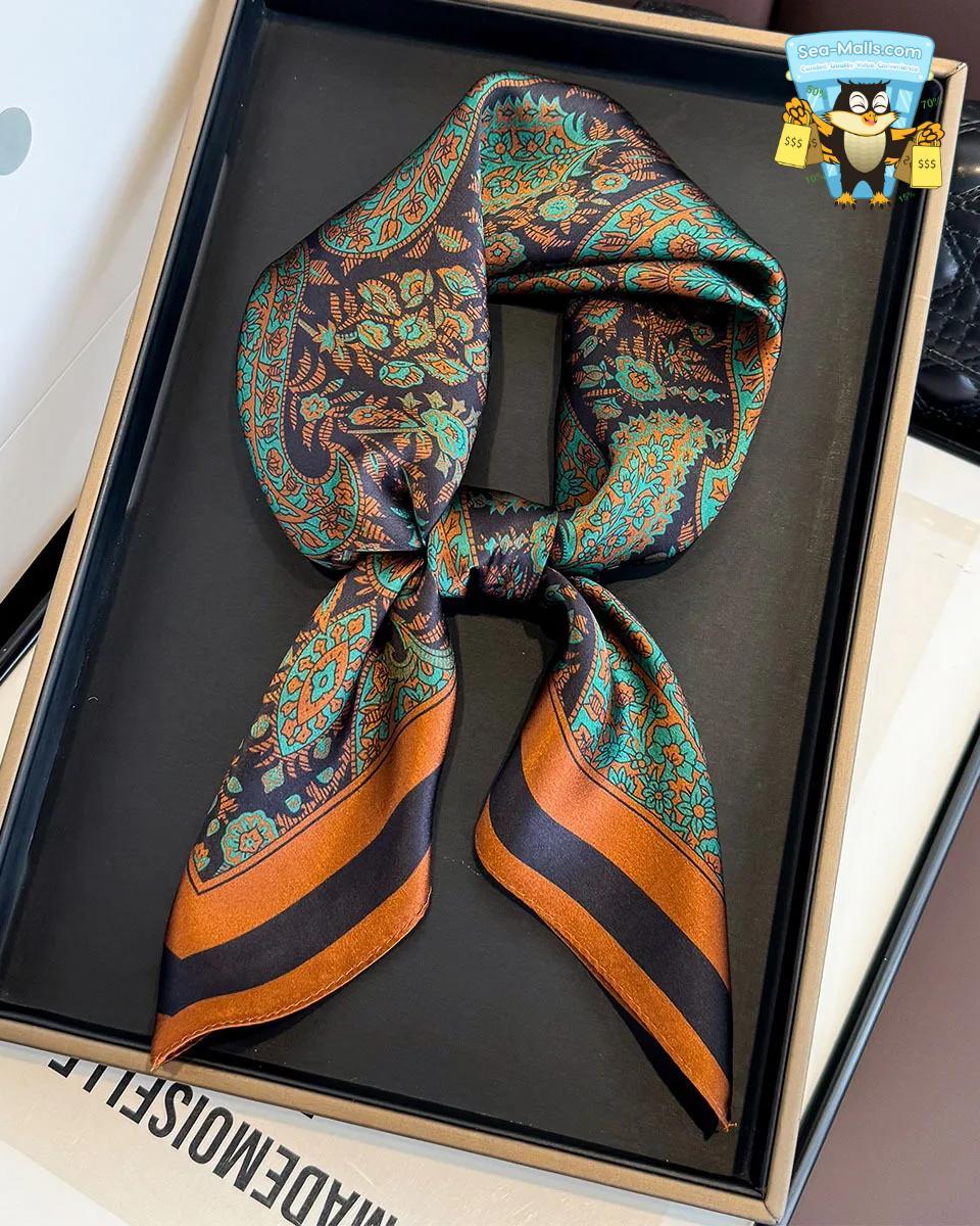 100% Mulberry Silk Square Scarf for Women