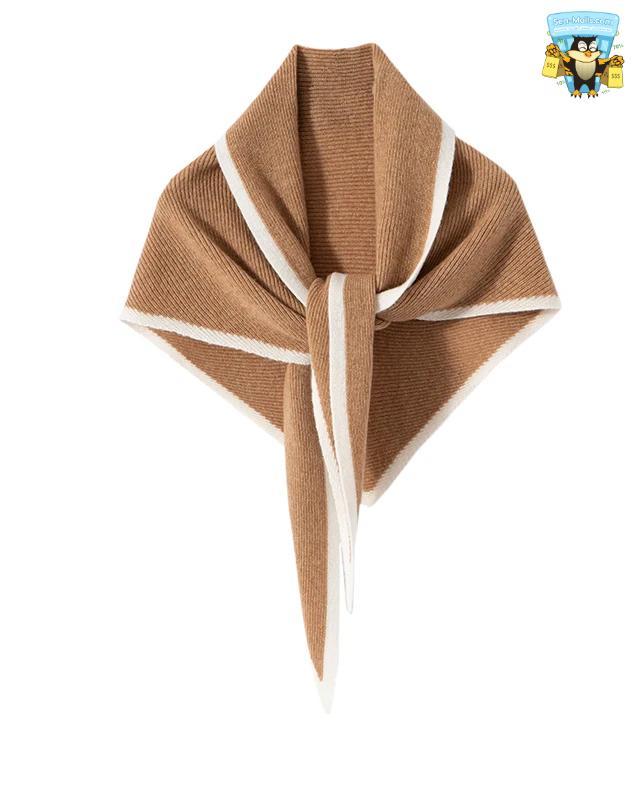 Triangle Design Cashmere Scarf Shawl – Soft Winter Knit Neck Warmer