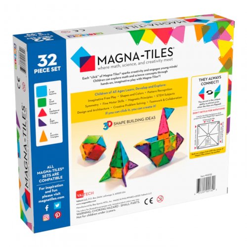 Magna-Tiles Classic Clear Colors 32-Piece Set