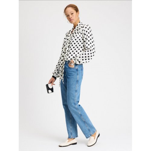 Breezy Dot Tie-neck Shirt