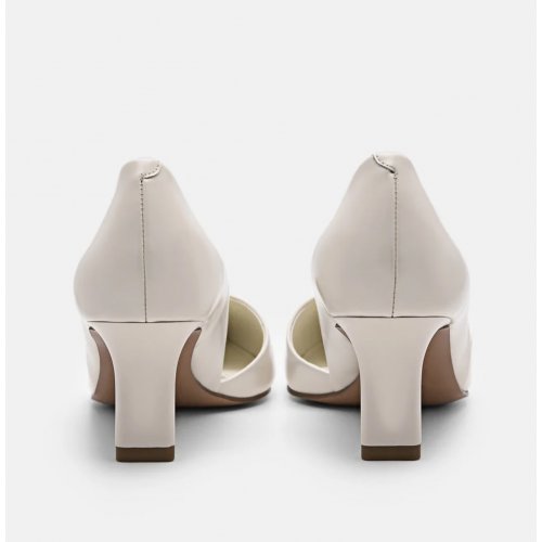  Rocco Leather Heel D'Orsay Pumps - Chalk 