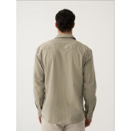 Pacifica Long Sleeve Linen Blend Shirt Khaki