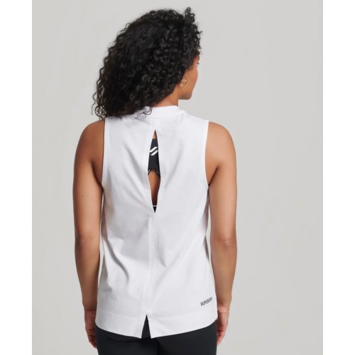 Train Longline Mock Neck Tank Top - Optic