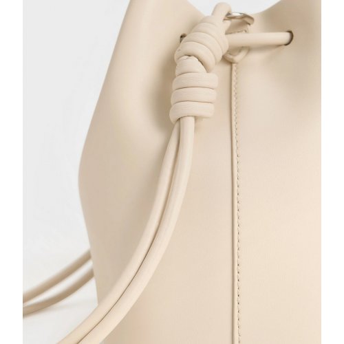 Leia Knotted Bucket Bag - Beige 