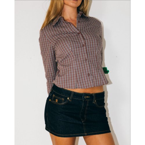 Risque Low Rise Denim Micro Mini Skirt