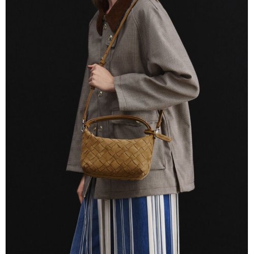  Ivette Recycled Suede Woven Shoulder Bag - Sahara Sand 