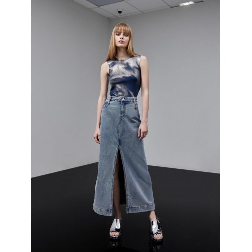  Metallic Peep-Toe Platform Sandals - Silver 