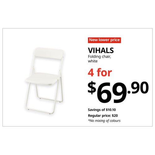 VIHALS Folding chair, white