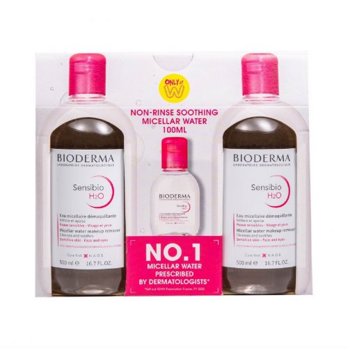 BIODERMA Sensibio H2O Micellar Water 500ml Packset x 2s + Sensibio H2O 100ml