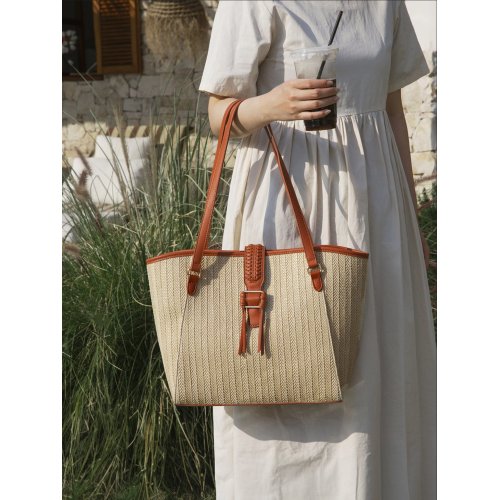 Marina Raffia Staw Tote Bag