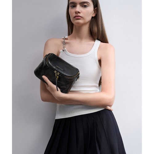  Apfra Quilted Crossbody Bag - Black 