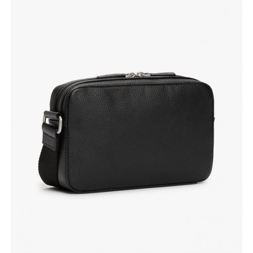  Pebble Grain Double Zip Messenger Bag