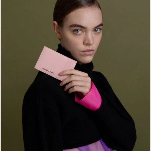  Ivette Woven Card Holder - Cotton Candy Pink 