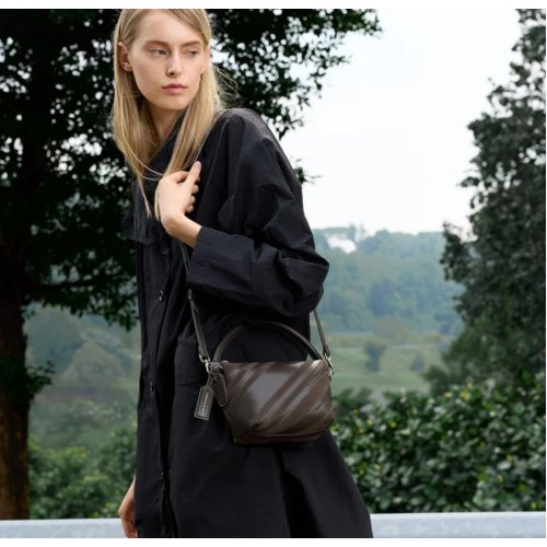  Zeya Recycled Suede Top Handle Bag - Dark Moss 