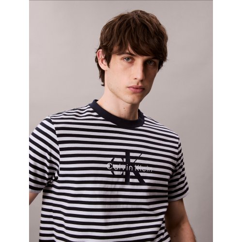 Monogram Logo Stripe Relaxed T-Shirt