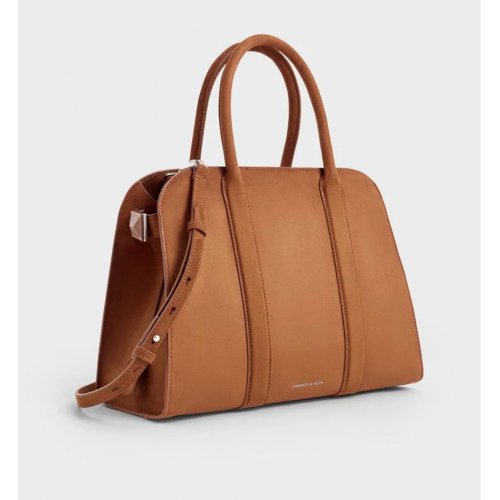  Axel Faux Suede Bowling Bag - Brown 