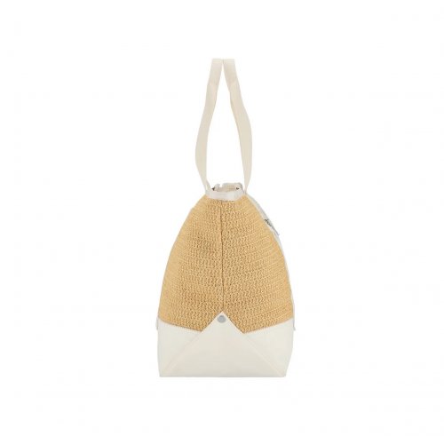 Raffia E/W Tote Meringue Raffia