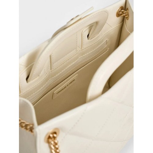  Apfra Quilted Chain-Handle Bag - Cream 