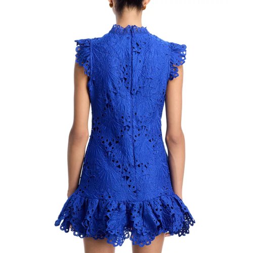 AQUA Mock Neck Lace Shift Dress - Exclusive