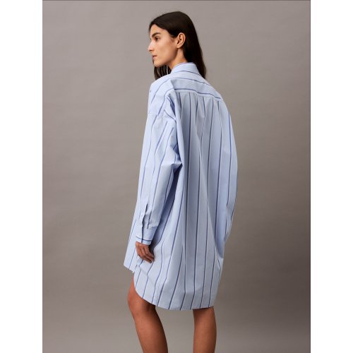  Relaxed Striped Cotton Shirt Dress