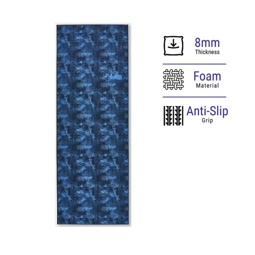 8mm Gentle Yoga Mat - Extra Thick & Durable (Dark Blue)