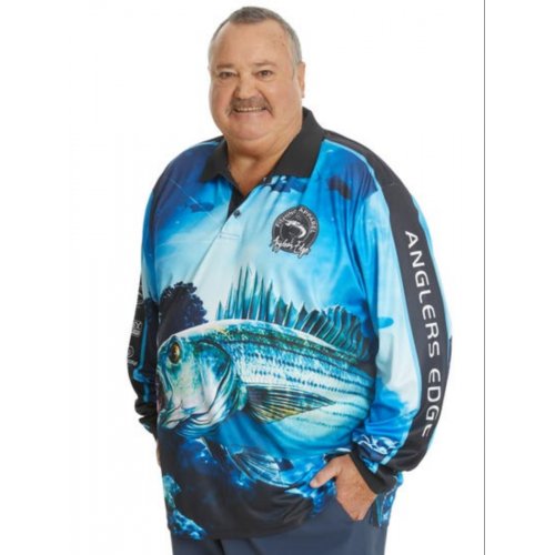  Anglers Edge Blue Lured Fishing Polo