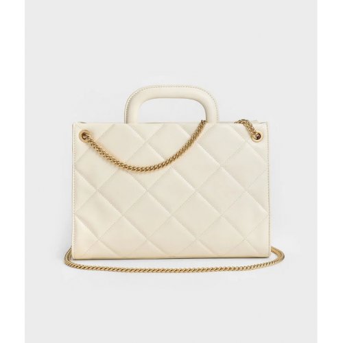 Apfra Quilted Chain-Handle Bag - Cream 