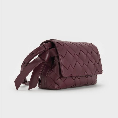  Ivette Woven Crossbody Bag - Wineberry Red 