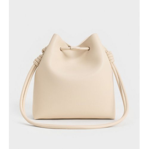  Leia Knotted Bucket Bag - Beige 