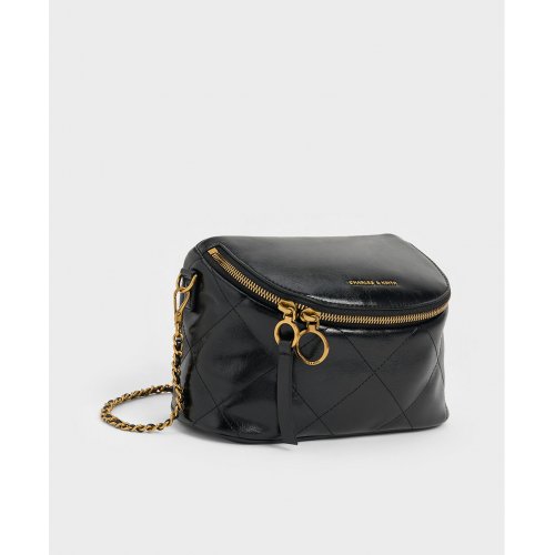  Apfra Quilted Crossbody Bag - Black 