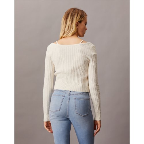  Sensual Strap Knit Cardigan