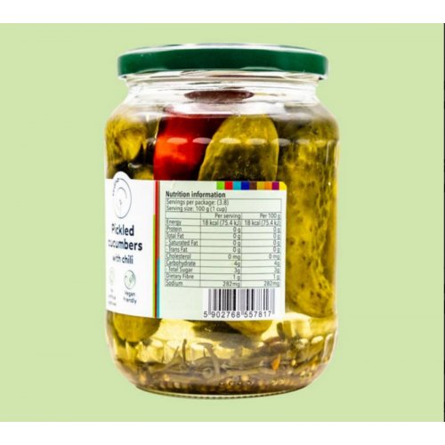 Sedno Pickled Cucumbers with chili 650g