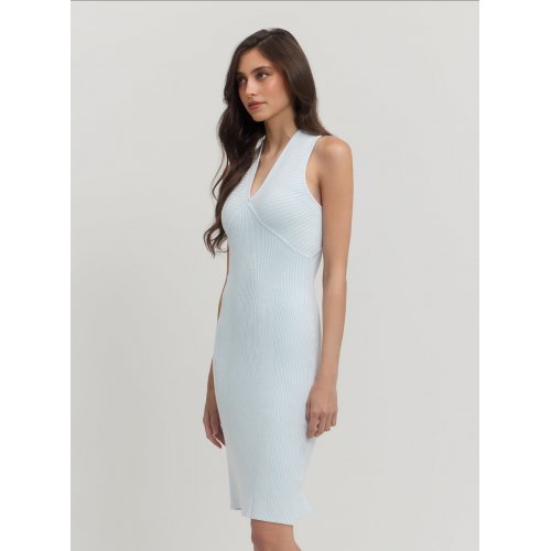 Blue carista midi knit dress