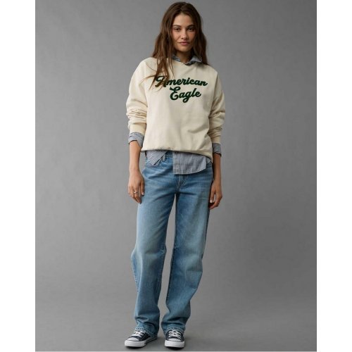 AE Logo Graphic Relaxed Crew Neck Sweatshirt