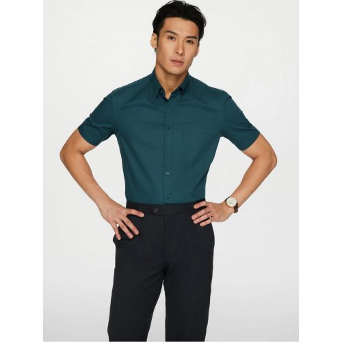 Non-Iron Easy Care Smart Fit Poplin Short Sleeve Shirt