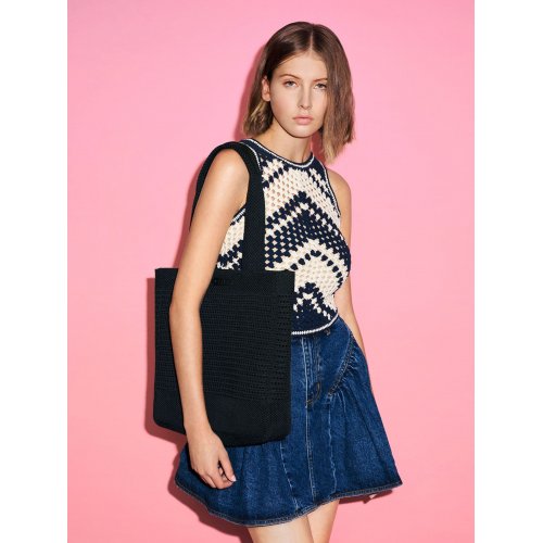  Ida Knitted Tote Bag - Black 